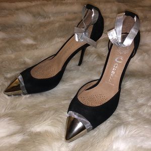 Jeffrey Campbell Silver Toe Pointed Heels